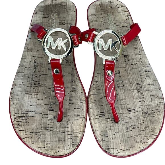 Michael Kors Red Cord Bed  Flip Flop T Strap Thong Sandals Women 8M/38.5 - Picture 4 of 6
